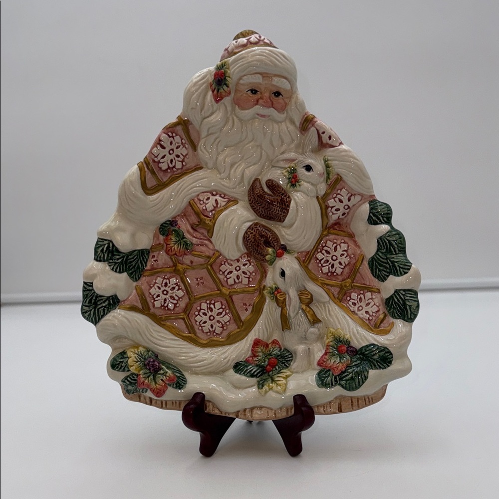 Fitz and Floyd "Snowy Woods" Canape Plate